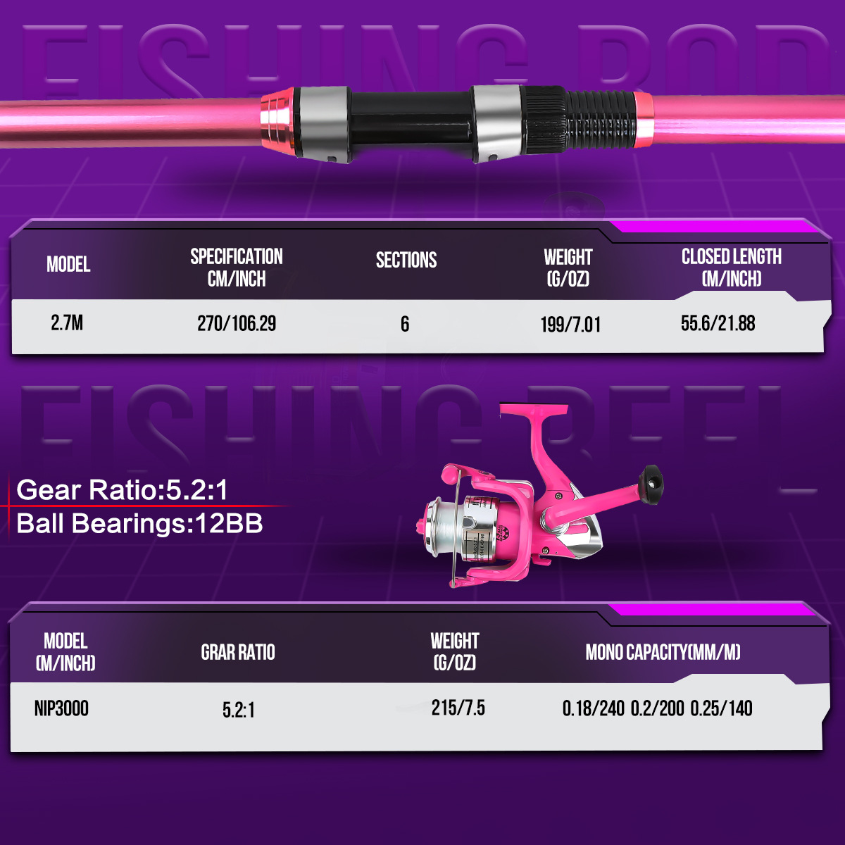 낚싯대 세트 풀 키트, 텔레스코픽 낚싯대와 스피닝 릴, - Fishing Rod Spinning 리뷰 및 가격
